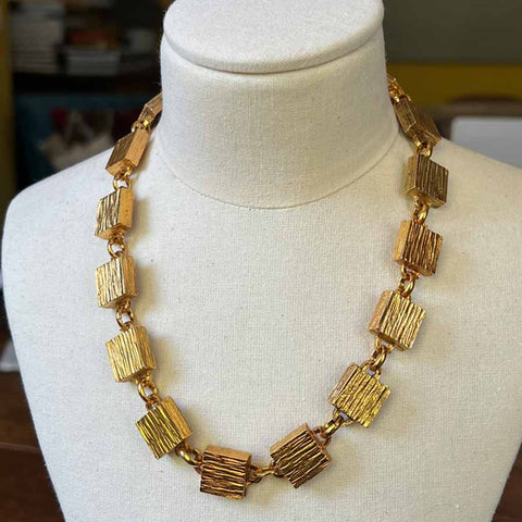 Gold plated vintage Parisian necklace from the 1980s