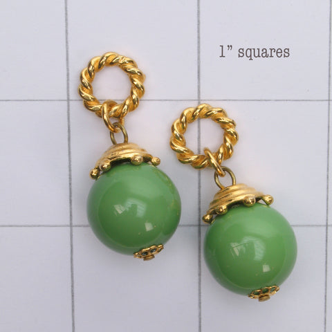Mix and Match vintage green bead drop