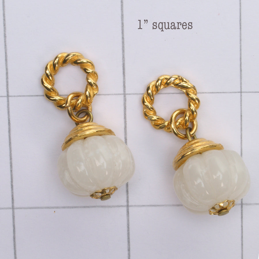 Mix and Match pumpkin shape mother of pearl  bead drop