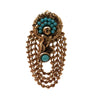 Cherub vintage clip earring with turquoise beads