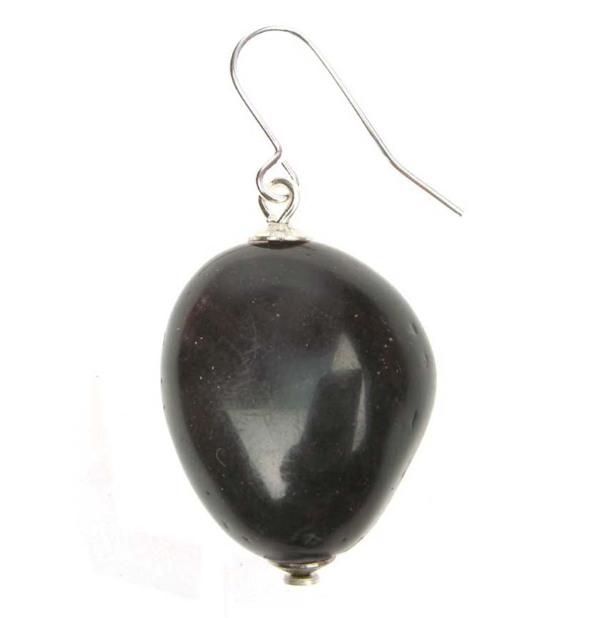 Antique wood  resin  nugget earrings