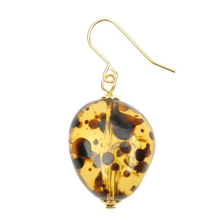 Tortoiseshell resin  nugget earrings