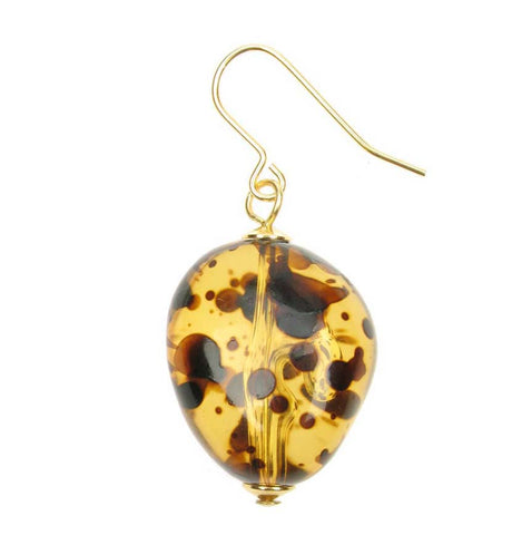 Tortoiseshell resin  nugget earrings