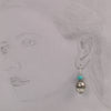 Antique silver plated decorative earrings with turquoise