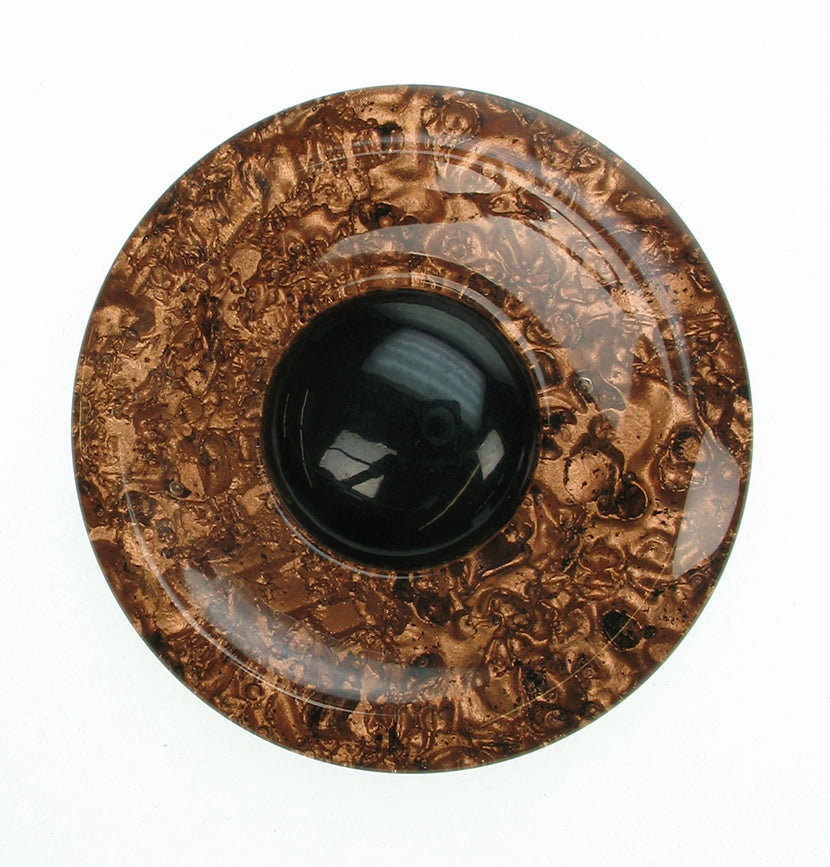 Copper and black vintage brooch