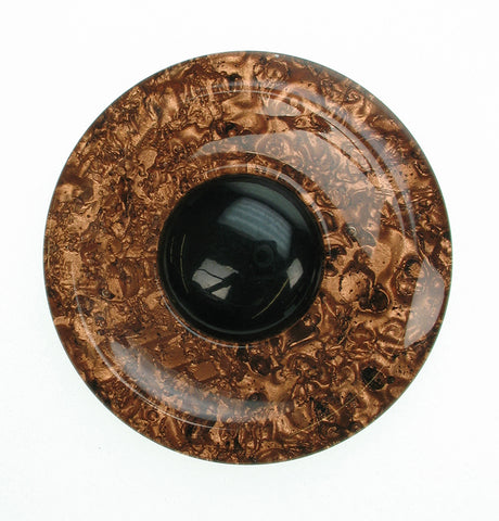 Copper and black vintage brooch