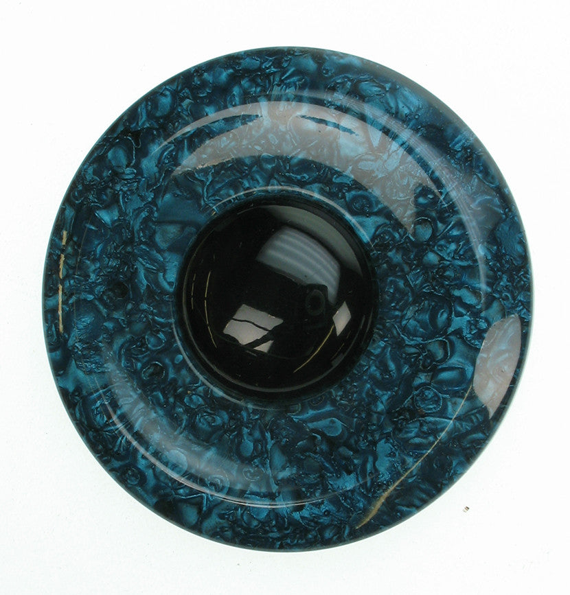 Teal and black vintage brooch