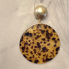 Stunning antique gold disc clip earrings with large tortoiseshell drop