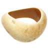 Chunky wavy antique ivory acrylic resin bangle