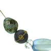 Subtle blend of blue, antique gold and cracked crystal bead necklace