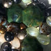 An organic blend of forest coloured resin bead necklace