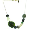 An organic blend of forest coloured resin bead necklace