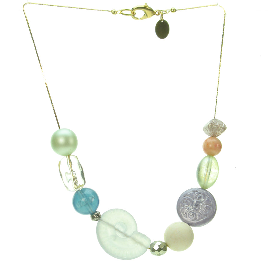 Organically inspired blend of Italian bead necklace