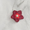 Claret and  diamante flower clip ear