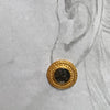 Patinated Black Roman coin clip on earring