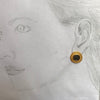 Patinated Black Roman coin clip on earring