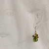 Green and Gold glass drop earrings