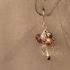Crystal and pink glass drop earrings