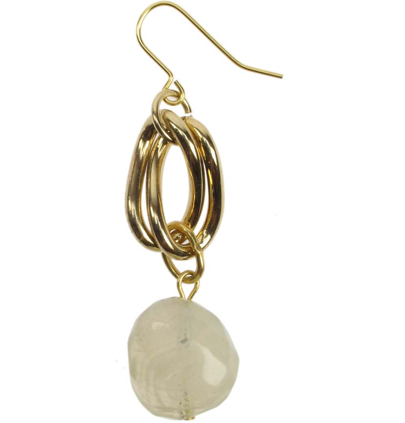 Pale peridot  resin drop earrings