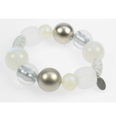 Stretch silver and clear frost bracelet