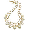 Pearl and gold plated chain necklace