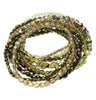 Stranded faceted glass bracelet in tortoise and bronze