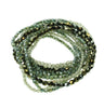 Stranded faceted glass bracelet in smoke and hematite