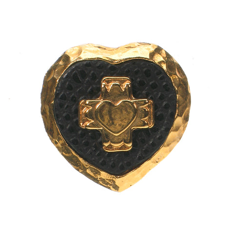 Heart gold plated clip earrings