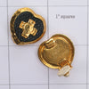 Heart gold plated clip earrings