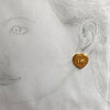Heart gold plated clip earrings with fish