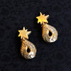 Vintage gold plated star and drop clip earrings