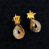 Vintage gold plated star and drop clip earrings
