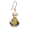 Tortoise and pearl drop earring