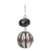 Antique silver plated decorative earrings with jet faceted crystal