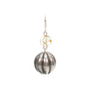 Antique silver plated decorative earrings with tortoise bead