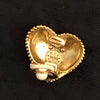 Vintage enamelled red heart clip on earring