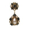 Vintage French pearl and black clip earring