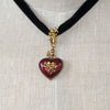 Vintage enamelled red heart choker