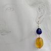 Amber and blue glass drop earrings 100% of proceeds go to Ukrainian charities