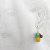 Amber and blue resin and glass drop earrings 100% of proceeds go to Ukrainian charities