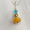 Amber and blue glass drop earrings 100% of proceeds go to Ukrainian charities