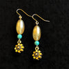 Amber and blue drop earrings 100% of proceeds go to Ukrainian charities