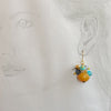 Amber and blue resin and glass drop earrings 100% of proceeds go to Ukrainian charities