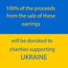 Amber and blue glass drop earrings 100% of proceeds go to Ukrainian charities