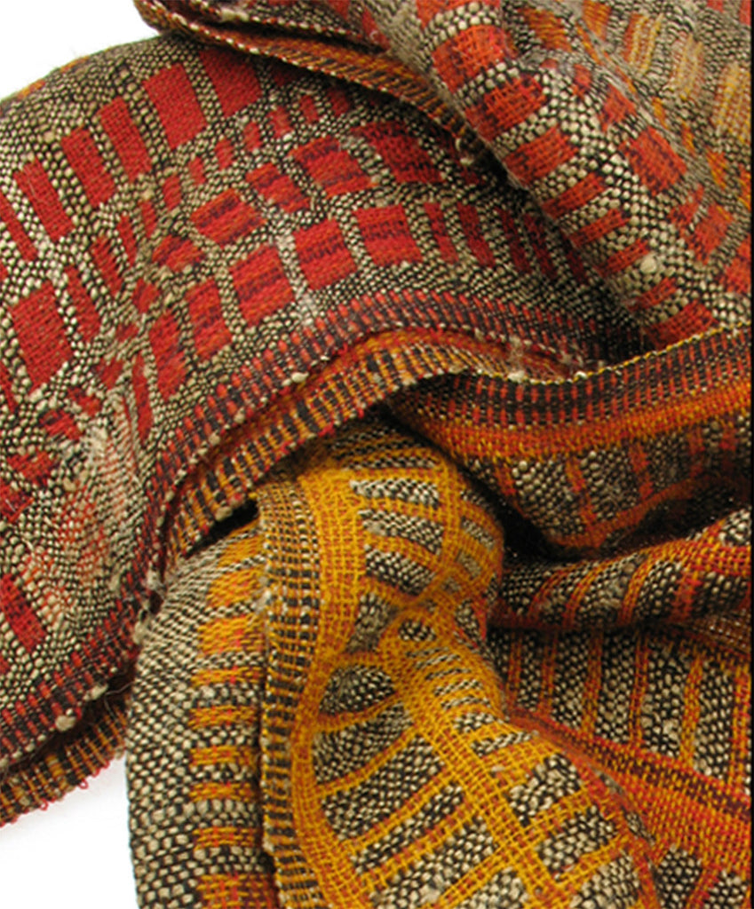 Rust and black wool / silk scarf