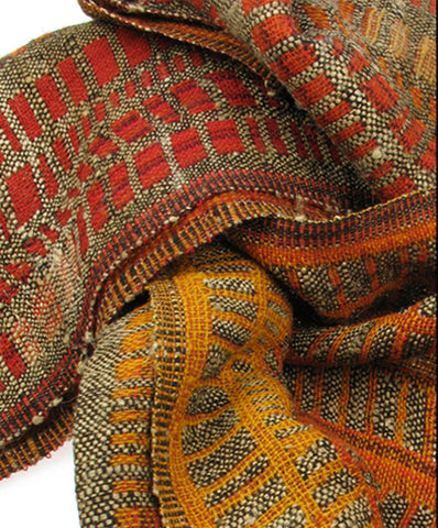 Rust and black wool / silk scarf