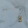 Double pearl baroque glass pearl drop pierced earrings