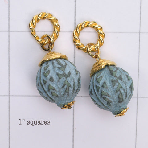Mix and Match vintage carved patinated bead drop