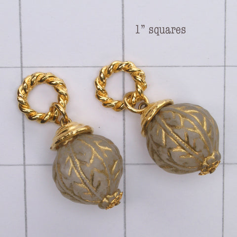 Mix and Match vintage gold engraved  bead drop