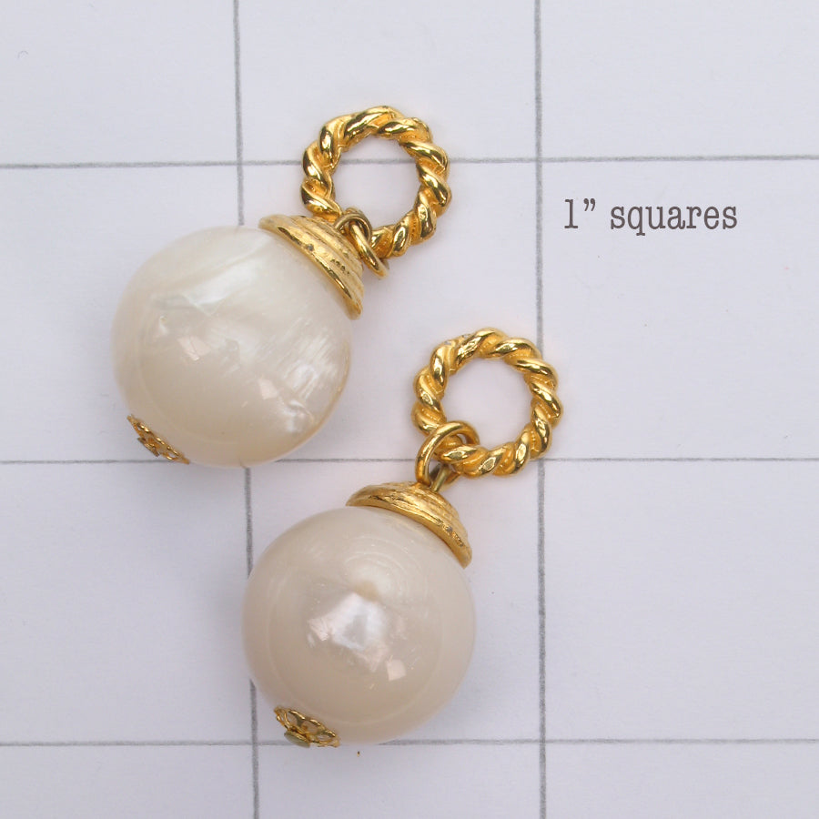 Mix and Match vintage mother of pearl resin bead drop